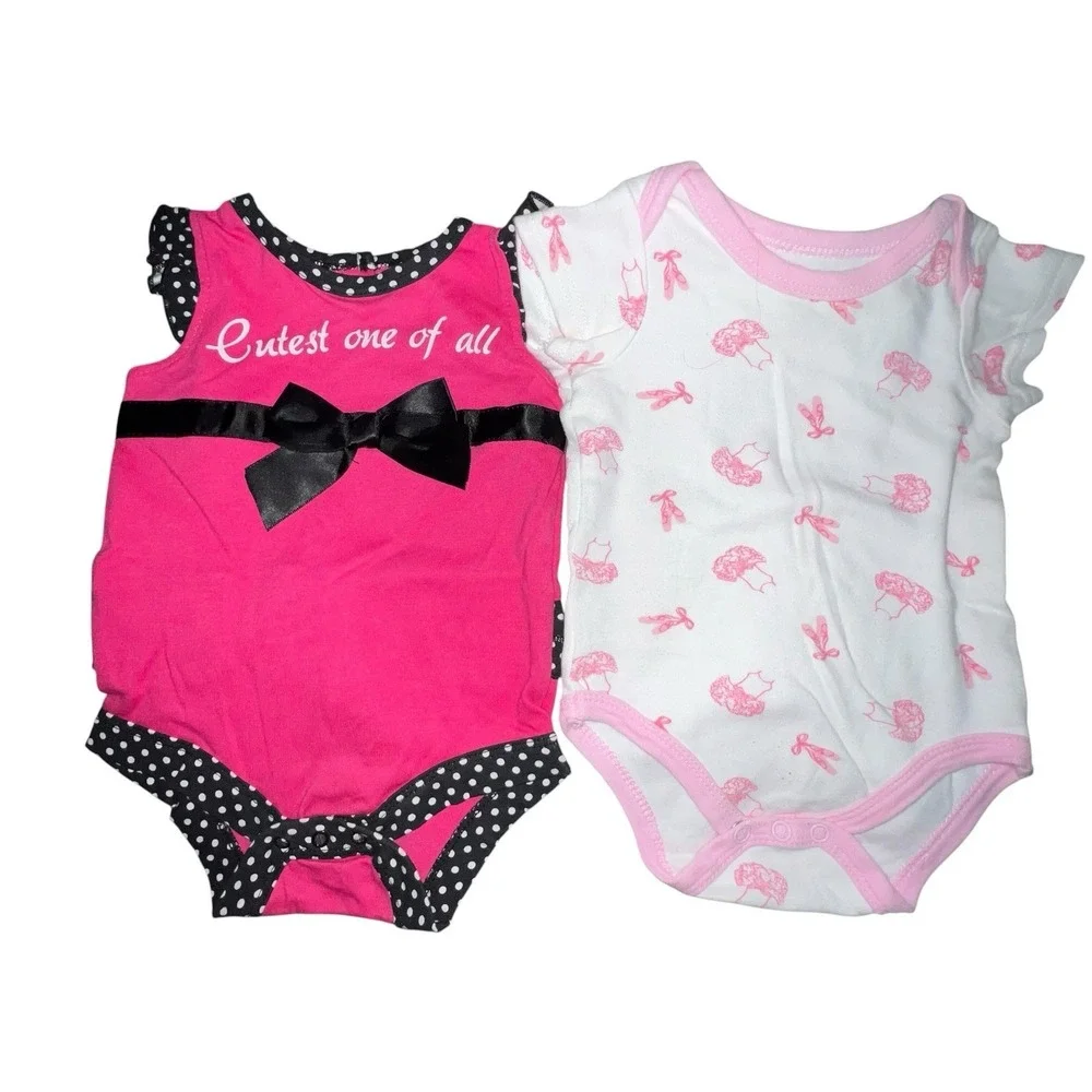 Bundle‎ Of 11 Baby Girls One Piece Bodysuits 0-3M Summer Tutu Cow Cupcake Mommy